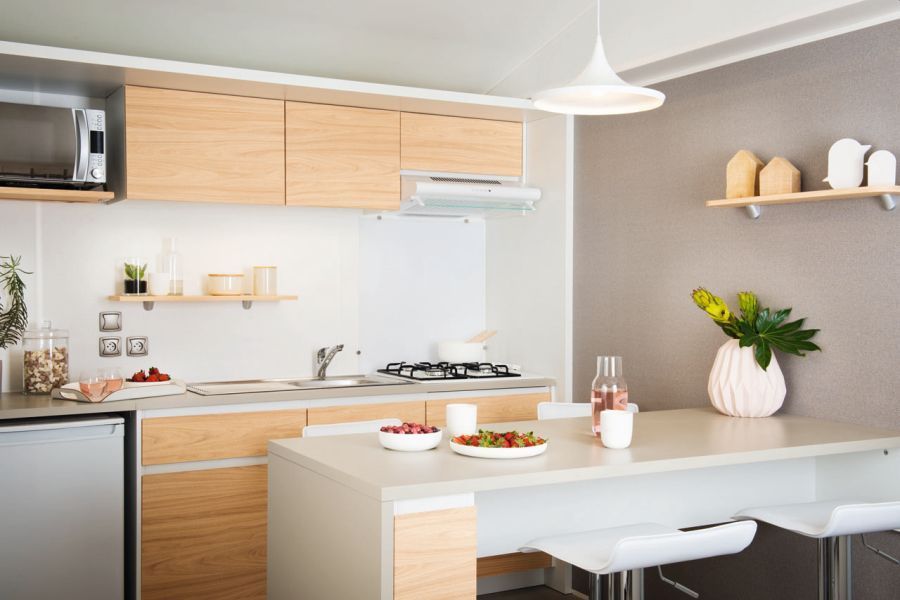 Cala Gogo Mistral Plus cocina Mobil Home en la playa para familias