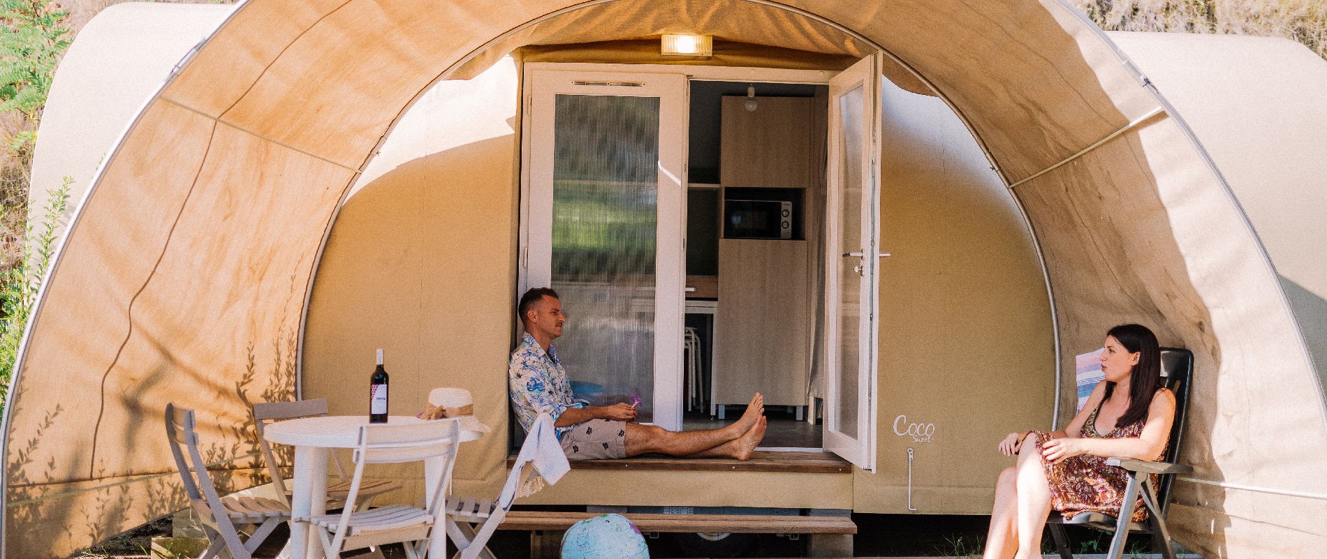 Camping Cala Gogo-Coco Sweet aufgebautes Zelt für 4 Pers.