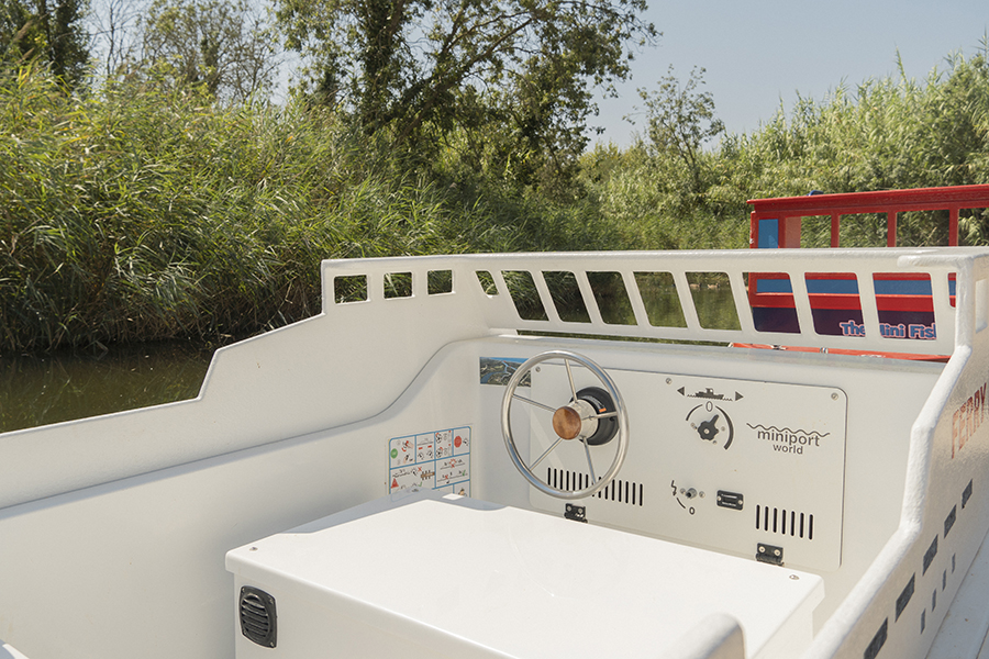 Barcas eléctricas para niños en el camping sènia riu