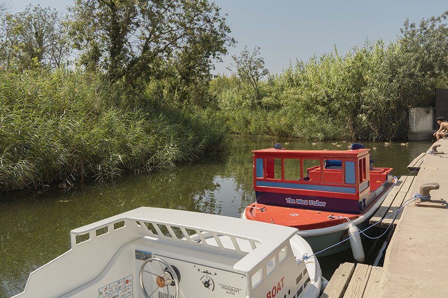 Barcas eléctricas para niños en el camping sènia riu